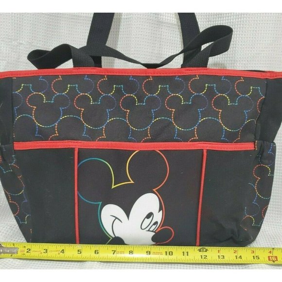Disney Mickey Mouse 2013 Diaper Bag black red 4 pocket shopping bag - Picture 8 of 11